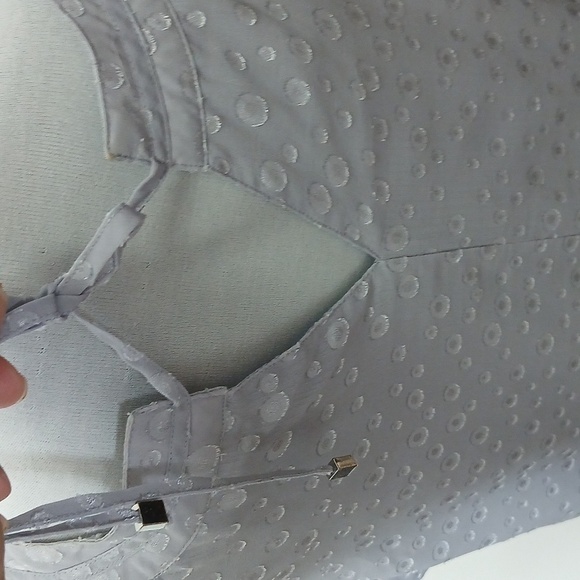 Roz& Ali lavender polka dot pleated blouse size 2X - Picture 7 of 16